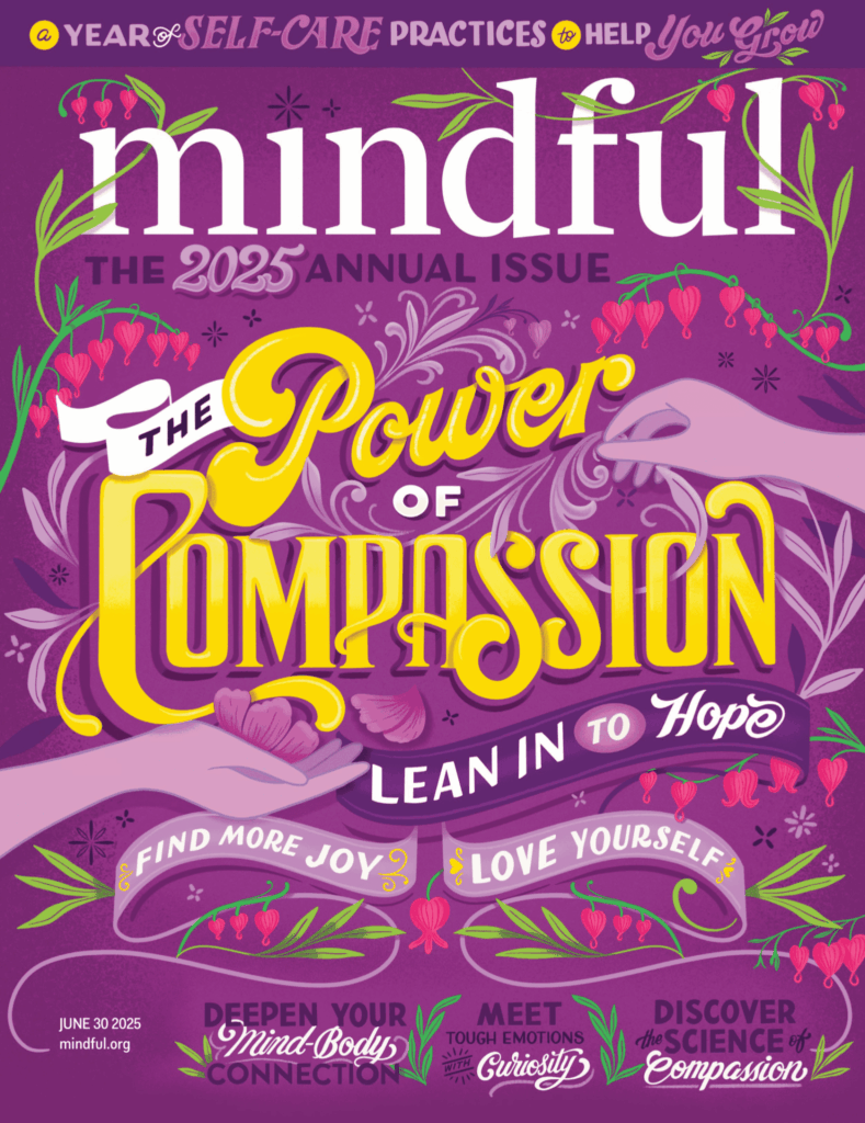 Cover of mindful magazine. A print buddhist magazine