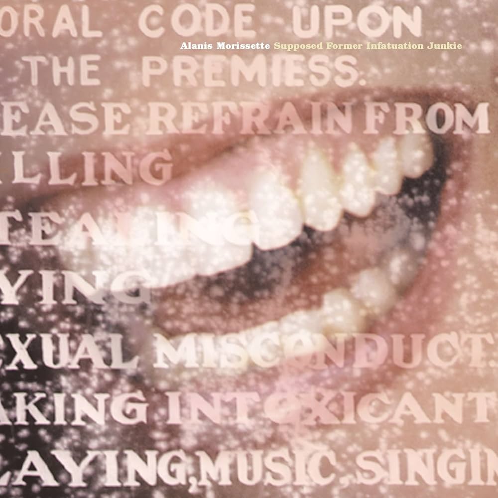 Album art from alanis morissettes' supposed former infatuation junkie featuring buddhist inspired song "Thank u"